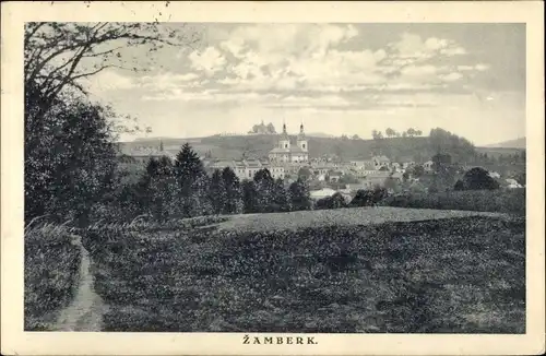 Ak Žamberk Senftenberg Pardubický kraj Region Pardubice, Blick auf den Ort