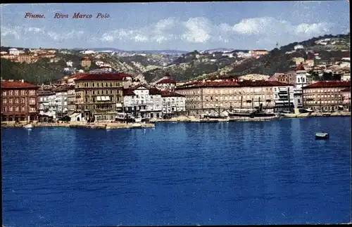 Ak Rijeka Fiume Kroatien, Riva Marco Polo