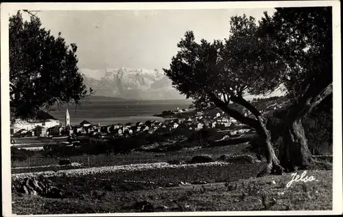 Foto Ak Jelsa Kroatien, Blick auf den Ort