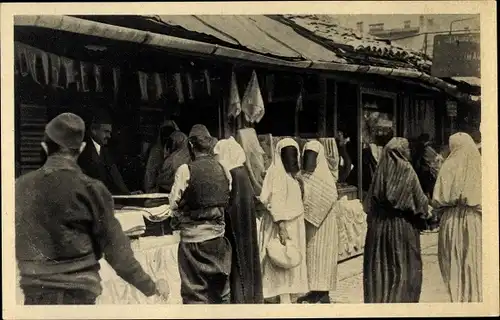 Ak Sarajevo Bosnien Herzegowina, Die Türkinnen beim Kauf