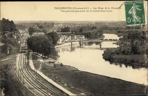 Ak Taillebourg Charente Maritime, Les Rives de la Charente, vue prise sur le Chalet Saint Louis