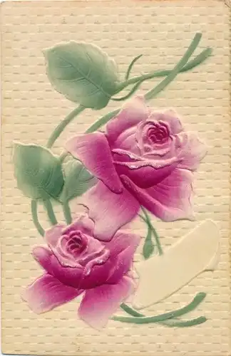 Relief Ak Rosen, Blüten