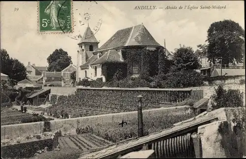 Ak Andilly Val d'Oise, Abside de l'Eglise Saint Medard