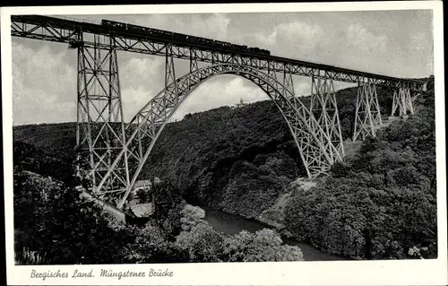 Ak Solingen in Nordrhein Westfalen, Müngstener Brücke, Eisenbahn