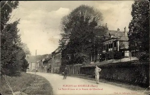 Ak Fleury sur Andelle Eure, Le Petit Nojeon, La Route de Charleval