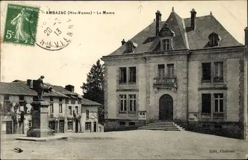 Ak Ambazac Haute Vienne, La Mairie, Rathaus, Denkmal