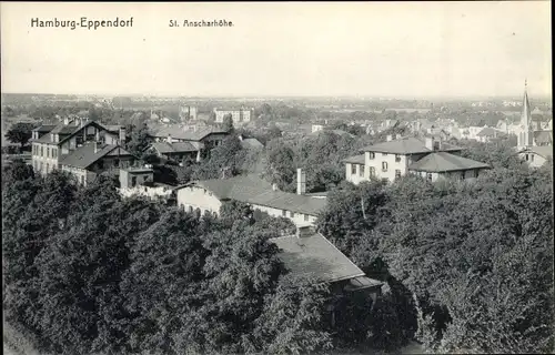 Ak Hamburg Nord Eppendorf, St. Anscharhöhe, Panorama