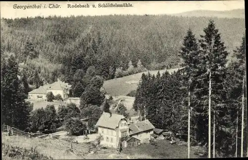 Ak Georgenthal in Thüringen, Rodebach, Schlöffelsmühle