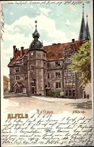 Künstler Litho Nolte, A., Alfeld an der Leine, Rathaus