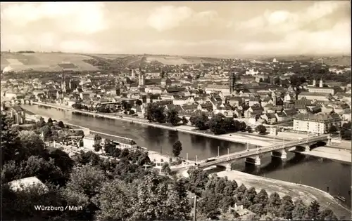 Ak Würzburg am Main Unterfranken, Gesamtansicht