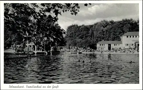Ak Delmenhorst in Oldenburg, Familienbad an der Graft