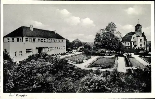 Ak Bad Wimpfen am Neckar, Ortspartie, Gartenanlagen, Kirche