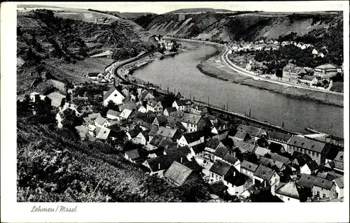 Ak Lehmen an der Mosel, Totalansicht der Ortschaft