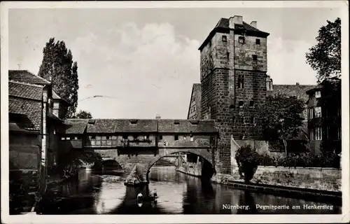 Ak Nürnberg in Mittelfranken, Pegnitz, Henkersteg