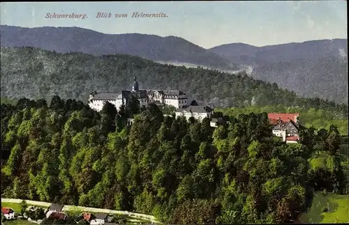 Ak Schwarzburg in Thüringen, Blick vom Helenensitz
