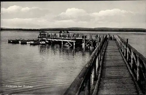 Ak Bad Buchau am Federsee Oberschwaben, Federsee, Bootsanlegestelle