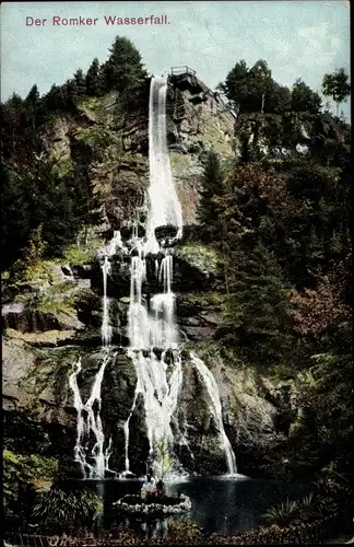 Ak Goslar Niedersachsen, Romker Wasserfall im Okerthal