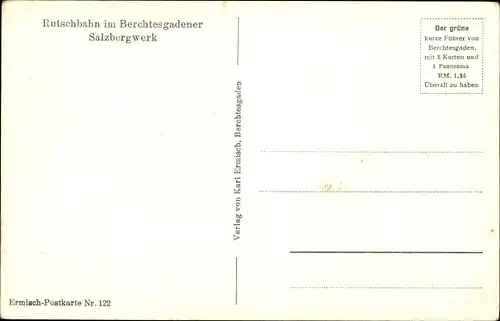 Ak Berchtesgaden in Oberbayern, Rutschbahn im Salzbergwerk, Besucher