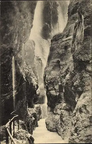 Ak Garmisch Partenkirchen in Oberbayern, Die Partnachklamm