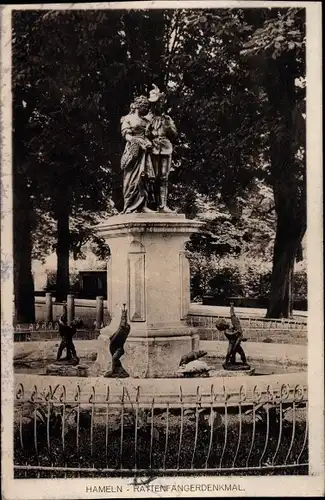 Ak Hameln an der Weser Niedersachsen, Rattenfängerdenkmal