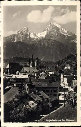 Ak Berchtesgaden in Oberbayern, Teilansicht, Watzmann