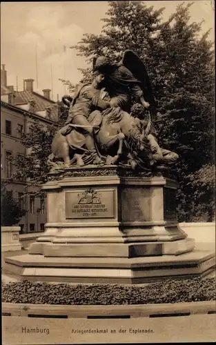 Ak Hamburg Mitte Altstadt, Kriegerdenkmal an der Esplanade