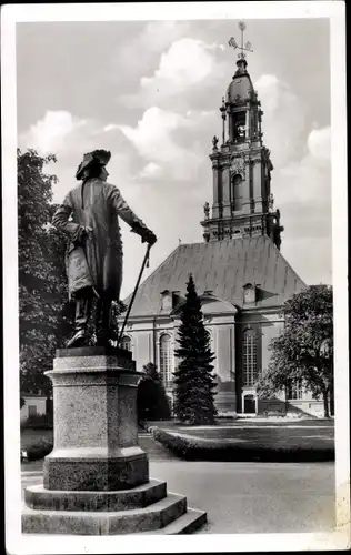 Ak Potsdam in Brandenburg, Garnisonkirche mit Denkmal Friedrich des Großen