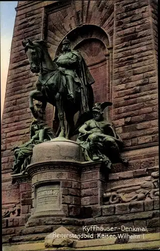 Ak Steinthaleben Kyffhäuserland in Thüringen, Reiterstandbild Kaiser Wilhelm I.