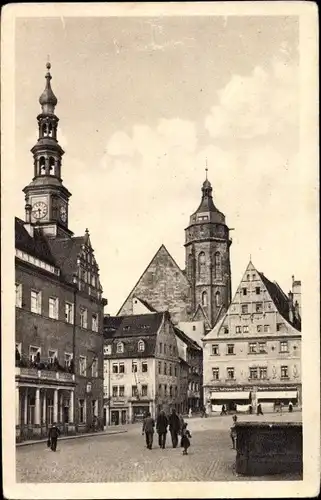 Ak Pirna an der Elbe, Markt