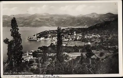 Ak Ragusa Dubrovnik Kroatien, Gesamtansicht, Lopud kod Dubrovnika