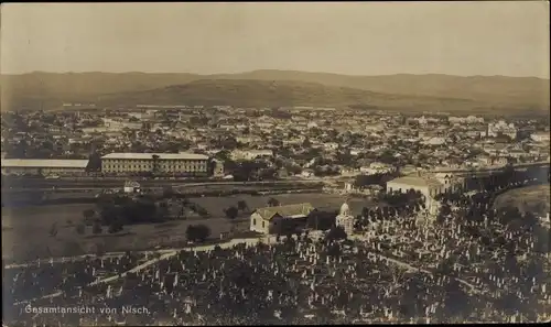 Foto Ak Niš Nisch Serbien, Totalansicht der Ortschaft