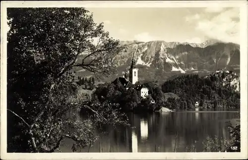 Ak Letovisce Bled Veldes Slowenien, Landschaft, Insel, Berge