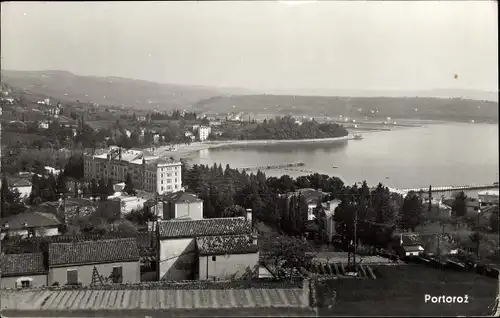 Foto Ak Portorož Portorose Slowenien, Blick auf den Ort