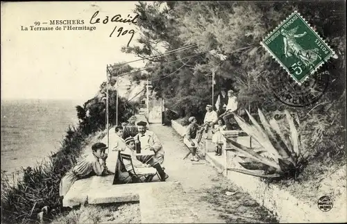 Ak Meschers Charente Maritime, La Terrasse de l'Hermitage