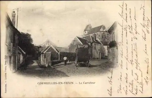 Ak Cormeilles en Vexin Val d´Oise, Le Carrefour