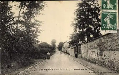 Ak Cormeilles en Vexin Val d´Oise, Quartier Ruellon