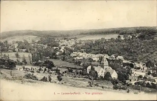 Ak Lyons la Forêt Eure, Vue generale
