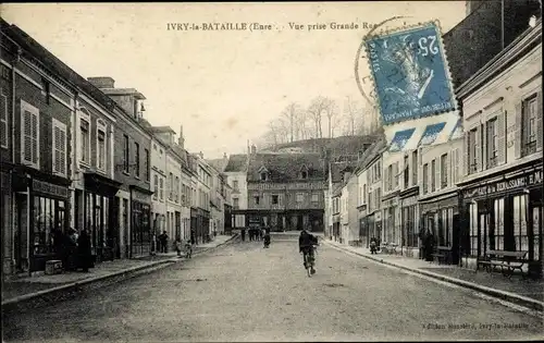 Ak Ivry la Bataille Eure, Vue prise Grande Rue