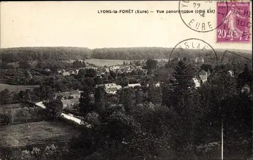 Ak Lyons la Forêt Eure, Vue panoramique
