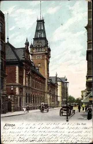 Ak Hamburg Altona, Postamt, Straßenseite