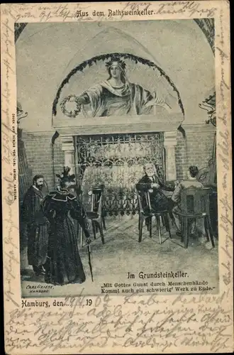 Künstler Ak Griese, Carl, Hamburg Mitte Altstadt, Ratsweinkeller, Grundsteinkeller