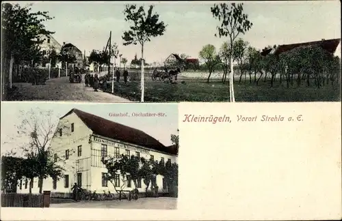 Ak Kleinrügeln Strehla an der Elbe Sachsen, Gasthof, Oschatzer Straße