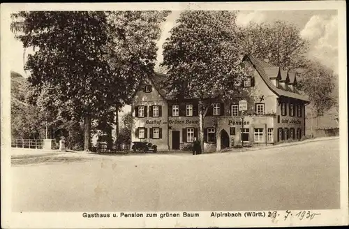 Ak Alpirsbach im Schwarzwald, Gasthaus und Pension zum grünen Baum