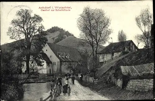 Ak Achdorf Blumberg am Schwarzwald, Gasthof zur Scheffellinde