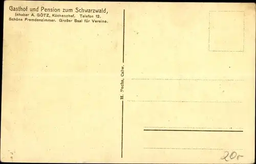 Ak Wildberg im Schwarzwald, Gasthof zum Schwarzwald, A. Götz