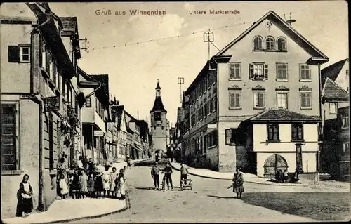 Ak Winnenden in Württemberg, Untere Marktstraße