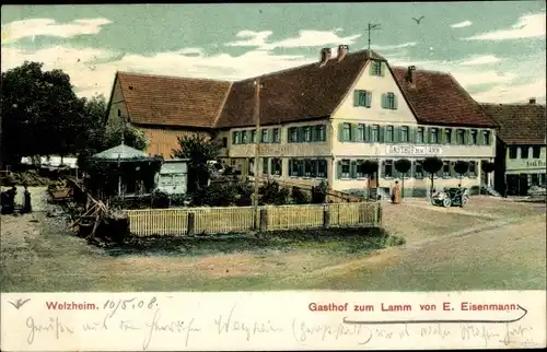 Ak Welzheim in Baden Württemberg, Gasthof zum Lamm, E. Eisenmann