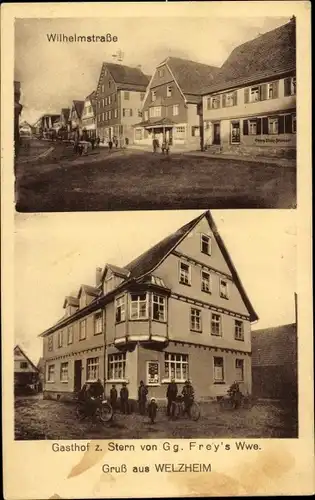 Ak Welzheim in Baden Württemberg, Wilhelmstraße, Gasthof zum Stern, Gg. Frey