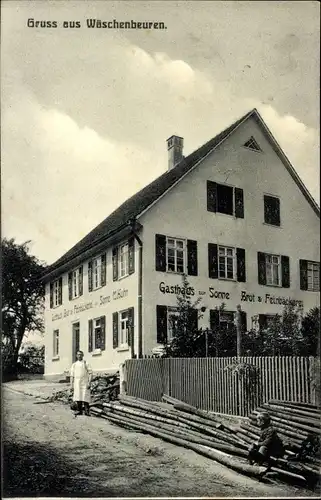 Ak Wäschenbeuren in Baden-Württemberg, Gasthaus zur Sonne, Bäckerei