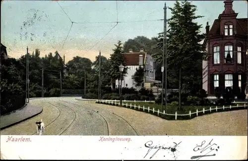 Ak Haarlem Nordholland Niederlande, Koningineweg